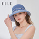 ELLE真丝帽女士夏季法式优雅印花沙滩防晒防紫外线遮阳礼物送女友