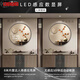 High -End New Chinese Style -Eingangsmalerei elektronische Uhr Wanduhr Runde Persimmon Ruyi Wohnzimmer 2025 Neues dekoratives Gemälde BY3937 [Persimmon Ruyi] Durchmesser 80 cm x Schwarzer Rahmen -Leichtes Gemälde warmes Licht [