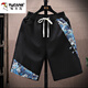 Woodpecker Shorts masculin Tendance d'été Bage respirant extérieur portant une tendance nationale imprimé décontracté grande taille à cinq shorts croustillants 831 beige l
