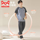 Catman (MiiOW) spring and summer pajamas for men 100 pure cotton short-sleeved trousers for summer thin large-size casual home clothing cotton set 09M13601 [100 pure cotton can be worn outside] L [recommended 50-60KG]