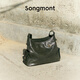 Songmont [Li Na's same style] The mountain Yousong Trace Series Hobo Bag Vegetable Tanned Cowhide Crossbody Soft Bag Smoke Black Medium Pre-sale 12 days