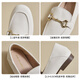 ZHR-Laibers Frauen Frühling und Herbstpendelstil Flachspanne Lederschuhe Frauen weiche Single-Schuhe Frauen AH653 Beige 40