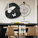 Little Painting Clock, Wasabi Wind, Schmetterlingswanduhr, Schwarz, Weiß und graues Restaurant Dekoration Malerei, High-End-Abstrakte Wohnzimmeruhr Hängende Wand VERSATILE ZP4877+ZP4878 [Schmetterlingsuhr Malerei] 28 Zoll Malerei 70*70+Uhr 70*70 Goldrahmen