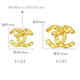 Chuxiao gold color earrings for women 2024 new pure gold double c earrings 18k color gold earrings imitation gold for girlfriend double c earrings small style hook style