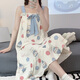 Qingzhong Qiao Sospeche Nightgown para mujeres en verano dulce y lindo pijama para mujeres en camisón de dibujos animados de verano en algodón puro 834 m recomendado 75-95Jin [Jin iguala 0.5 kg]