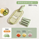 LZJV vegetable cutting artifact potato shred grater grater slicer home kitchen multi-functional thick shredded radish and cucumber transparent green 3 types of 304 blades hand protection artifact