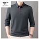 
SEPTWOLVES Autumn New Counter Flagship Men's T-shirt Long Sleeve Lapel Loose POLO Middle-aged High-end Business Casual Sweatshirt 9918 Bean Green 2XL 180 Suggestions 150-165