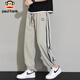 Big Mund Monkey (Paul Frank) Casual Hosen für Männer Eis Seidenhose für Männer Sommer dünne lockere Bindhosen für Männer Sporthosen hellgrau xl