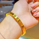 Pupan Lao Fenghuang Gold Store Gold Pigment Ring Smooth Bracelet 24 Gold Rice Words Bracelet for Women Gold 5G Solid 0.01g Diamond Pattern Bracelet 62