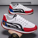 Forrest Gump Schuhe Herrenschuhe atmungsaktiv kleine weiße Brettschuhe Sportschuhe Casual Schuhe ein Fuß Pedal Trendy Schuhe Nicht rutschfeste Kleidung-resistente Laufschuhe aw66-weiß und blau 43