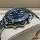 [SEGUNA HOMA 99 NUEVO] Reloj de hombres mecánicos automáticos de la serie Omega Omega Speedmaster, reloj de hombre de acero inoxidable, pantalla de fecha, reloj multifunción cronógrafo, cinturón de acero de disco azul de 39 mm 3523.80.00