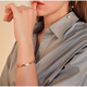 Quamer Doppelschicht vier Blatt Clover S925 Silberarmband Frauen einfaches leichtes Luxus-Nischen-Design-Armband Stapelte Schwarzes Achat vier Blattklee Armband + Armband (Originalgeschenk