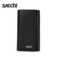 Satchi Schlüsselbeutel Echtes Leder Multifunktions-Funktionen Keychain Business Casual Capacity Männer echtes Leder Taille Hanging Coin Wallet [Plaid horizontaler Stil] Exquisite Geschenkbox Verpackung Schwarz E.