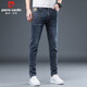 Pierre cardin jeans men's 2025 autumn Korean style fashion casual pants men's stretch slim feet pants blue gray 32
