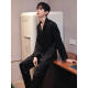 GPHF japonais Luxury Luxury Men's Pyjamas Été Ice Silk Silk à manches longues Convient pour hommes 2025 Nouveaux vêtements à domicile haut de gamme 6627 Gris Rice Dumplings L (100-125Jin [Jin est égal à 0,5 kg]))