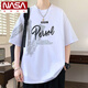 
NASA XVVX short-sleeved men's summer loose trendy brand letter printed round neck top half-sleeved T-shirt American casual men's T-shirt 693 black L about 100-120 Jin [Jin equals 0.5 kg] can be worn
