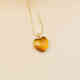 Shumo 18k gold buckle clavicle chain heart-to-heart love pendant beeswax peach heart carved heart-shaped piece