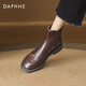 Daphne Chelsea short boots for women in autumn and winter genuine leather brown thin boots new British style Martin boots for women brown single 36