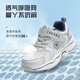 
Telanis autumn children's sneakers versatile boys running shoes for girls lightweight non-slip dad shoes white/silver size 27