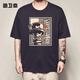 Zhizhen männlicher Gott 2025 Neues One-Stück Luo Luffy T-Shirt Herren Baumwolle Kurzarm Sanji White Bart Ace Hacker Peripheriekleidung weiß F1283 Zoro s