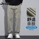 JEEP SPIRIT吉普纯棉休闲裤男工装夏季新款宽松薄款直筒美式潮牌阔腿长裤子男 2043灰绿 【高品质面料】 XL 【建议135-155斤】
