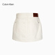 Calvin KleinJeans 25 spring and summer new women's trendy retro sexy hot girl ck cotton A-line denim skirt 47B728G RG3-denim white XS 26