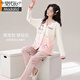 Modal couple's pajamas pure. Cotton one man and one woman spring and autumn long sleeves women cute cartoon large size men's home clothing set AQT 9853 2XL single woman