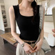 Modal burgundy U-shaped beautiful back with chest pad vest for women in summer, sleeveless T-shirt, outside, hot girl short top