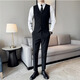 
Ayou fat big size suit men's business formal suit groom best man wedding two-piece suit black single vest M