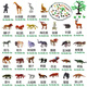 32 Wild Dschungel Simulation Tiermodell Set Spielzeug Kinder Dinosaurierspielzeug Tiger Lion Boy Geschenk (Insekt + Schmetterling + Vogel + Wild) 53 Geschenke