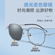 VGO anti-blue light glasses, anti-radiation glasses, men's and women's mobile phone computer goggles titanium 0 degree flat light frame turns gray