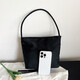 Korean Handbag Nylon 2026 New Women's Bag Fashion Embroidered Armpit Bag Versatile Shoulder Bucket Black Medium Bag