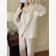 Cat Man Simple Oil Painting Sense Striped Gaze Pyjamas für Frauen im Frühjahr und Herbst 2025 Neue langärmlige Strickjacke Revers Home Kleidung