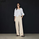 Lily2025 Spring New Lycel Cotton Plant teint à haute taille Venue polyvalente Pantalon de pantalon à jambes larges haut de gamme pour les femmes 716 Khaki léger M