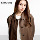 La nueva chaqueta corta de cuero de proteína Pilot's Pilot de Jin Yujie para la chaqueta suelta de la solapa corta de la mujer S251JK033Y