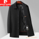 皮尔卡丹（pierre cardin）秋冬季脱卸羽绒内胆双面呢大衣男士羊毛呢外套羊毛绒中长款上衣男 灰色 XL (175)