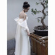 
Indulgent light wedding dress niche new style bride outfit wedding welcome tiara simple tube top evening dress temperament tube top XS