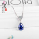 Hunter sapphire necklace 925 silver heart-shaped water drop gemstone necklace clavicle chain women's tanzanite sapphire pendant 925 sterling silver platinum-plated pendant free 925 silver necklace