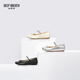 Respiración profunda respiración profunda zapatos para mujer cinturón de oveja suave diamante plano plano zapatos solo zapatos de ballet ax11155 blanco 34