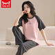 Catman Miiow Pure Cotton Pyjamas für Frauen Frühling und Sommer kurzärmelige Hosen lässige losen Frauen koreanische Heimkleidung für Herbst tragen