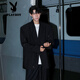 Playboy (PLAYBOY) blazer men's starry shoulder pads handsome style suit hairstylist wear engagement dress jacket black 4XL