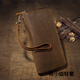 
GPHF Japanese original leather long double zipper wallet for men multi-card cowhide retro clutch genuine leather large capacity