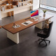 Hanjitangyu Italian light luxury solid wood office computer desk bedroom desk designer creative business boss desk simple executive desk 200*80*73*3cm ash wood desk