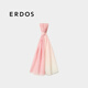 ERDOS 25春夏新品精纺纯绒渐变吊染薄款女披肩围巾 婴儿粉 180cmX70cm