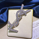 WOUG design Y letter brooch 2024 new trendy women's exquisite corsage brooch coat hair gold + gift box