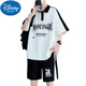 Disney (Disney) T-shirt à manches courtes de 12-15 ans Vêtements de garçons de 12-15 ans 13 élèves de lycée Polo Polo 14 Costume d'été pour enfants 6629 noir (short à manches + shorts) Assurance qualité 170 m 90-110jin [Jin est égal à 0,5 kg]