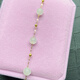 Canxian natural Hetian white jade mutton fat white jade bracelet full of stars 18k gold inlaid with jade niche light luxury ins women's anklet anklet
