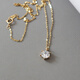 Liangxue Korea imported pure 14K gold small pendant shining zircon simple pendant necklace matching clavicle chain for women separate pendant without chain pure 14K gold