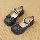 Children's Leather Shoes 2025 Spring and Autumn New Girls Korean Style Soft Sole Princess Shoes Baby Girls Bows Off-White 34/Inner Length 20.1cm