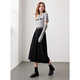 Sancai 2025 Spring New High Waisted Skirt Brushed A-Line Skirt Slimming Mid-Length Skirt Large Swing Umbrella Skirt for Women